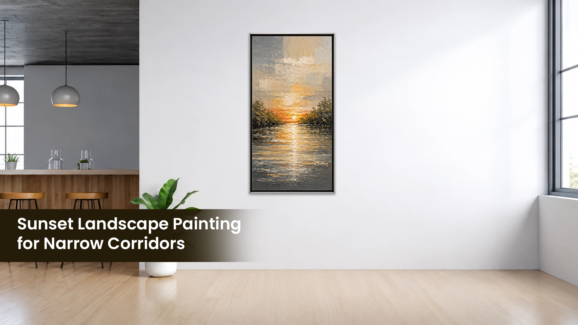 Sunset Landscape Painting for Narrow Corridors Sunset Landscape Painting