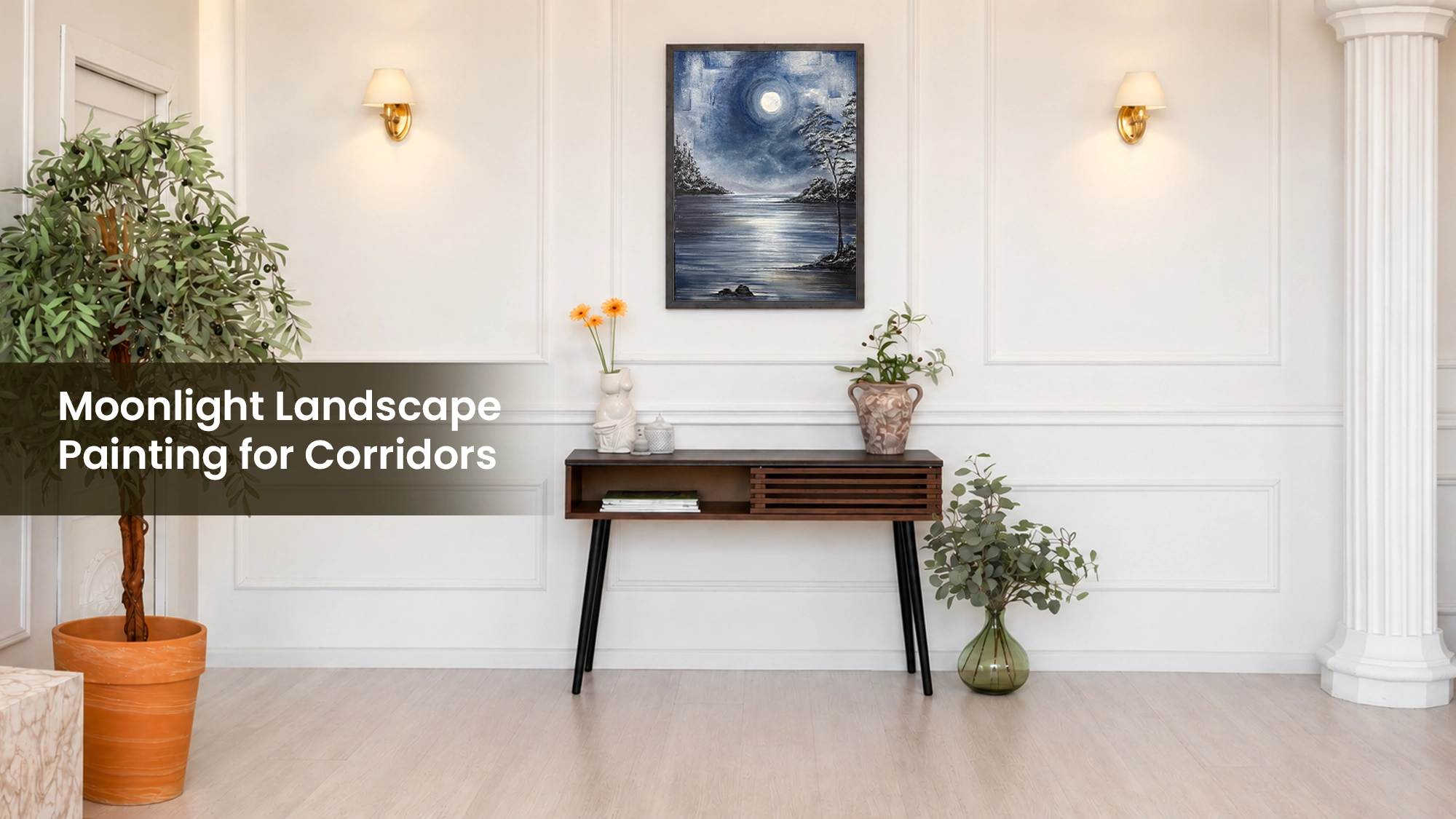 Moonlight Landscape Painting for Corridors Moonlight Landscape Painting