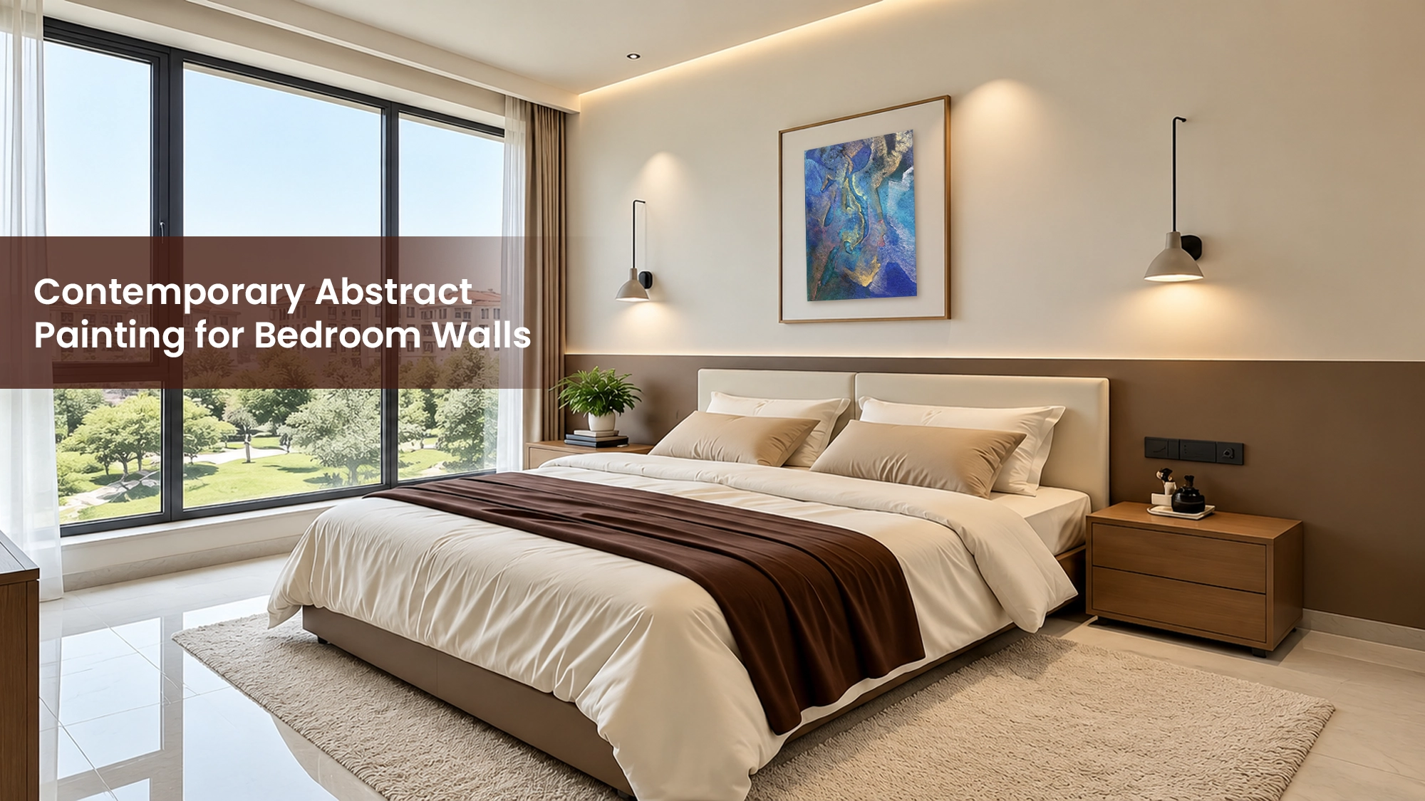 Contemporary Abstract Painting for Bedroom Walls Contemporary Abstract Painting
