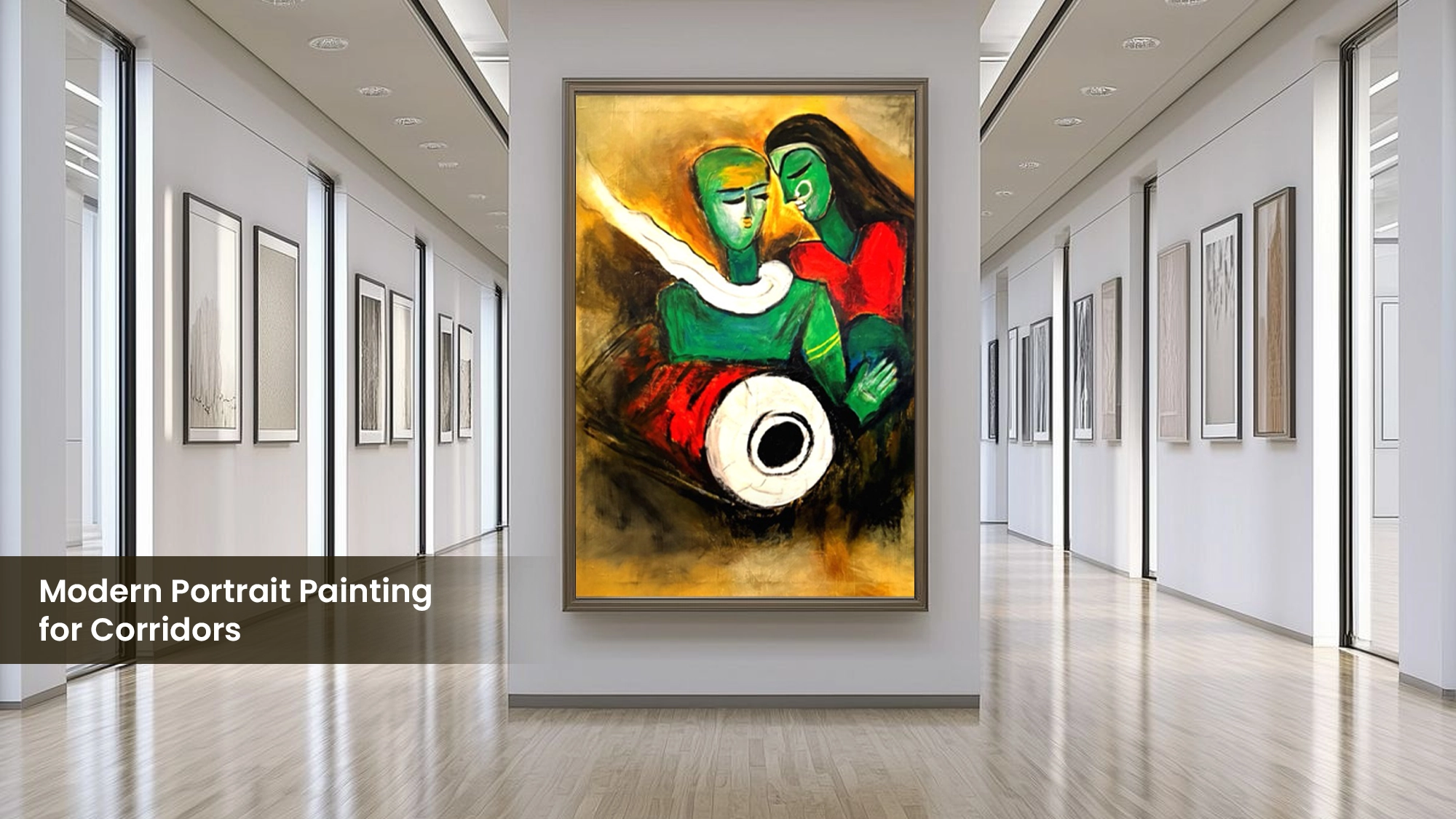 Modern Portrait Painting for Corridors Modern Portrait Painting